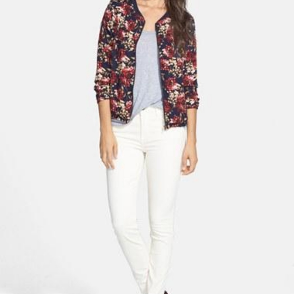Olive & Oak Bomber Jacket Floral Size Small
